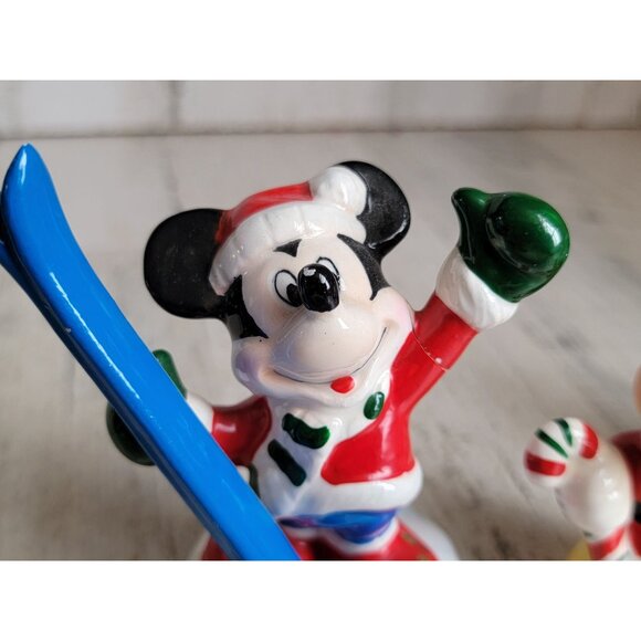 Vintage Disney AS IS mickey mouse Minnie ski ornament Xmas set - Picture 3 of 8